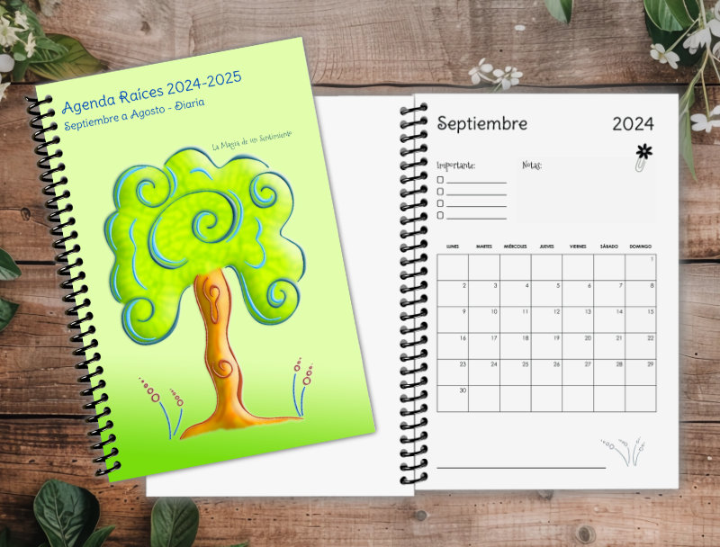 Agenda Diaria 2024-2025 Raíces: Planificación Inspirada para un Año Escolar y Emprendedor