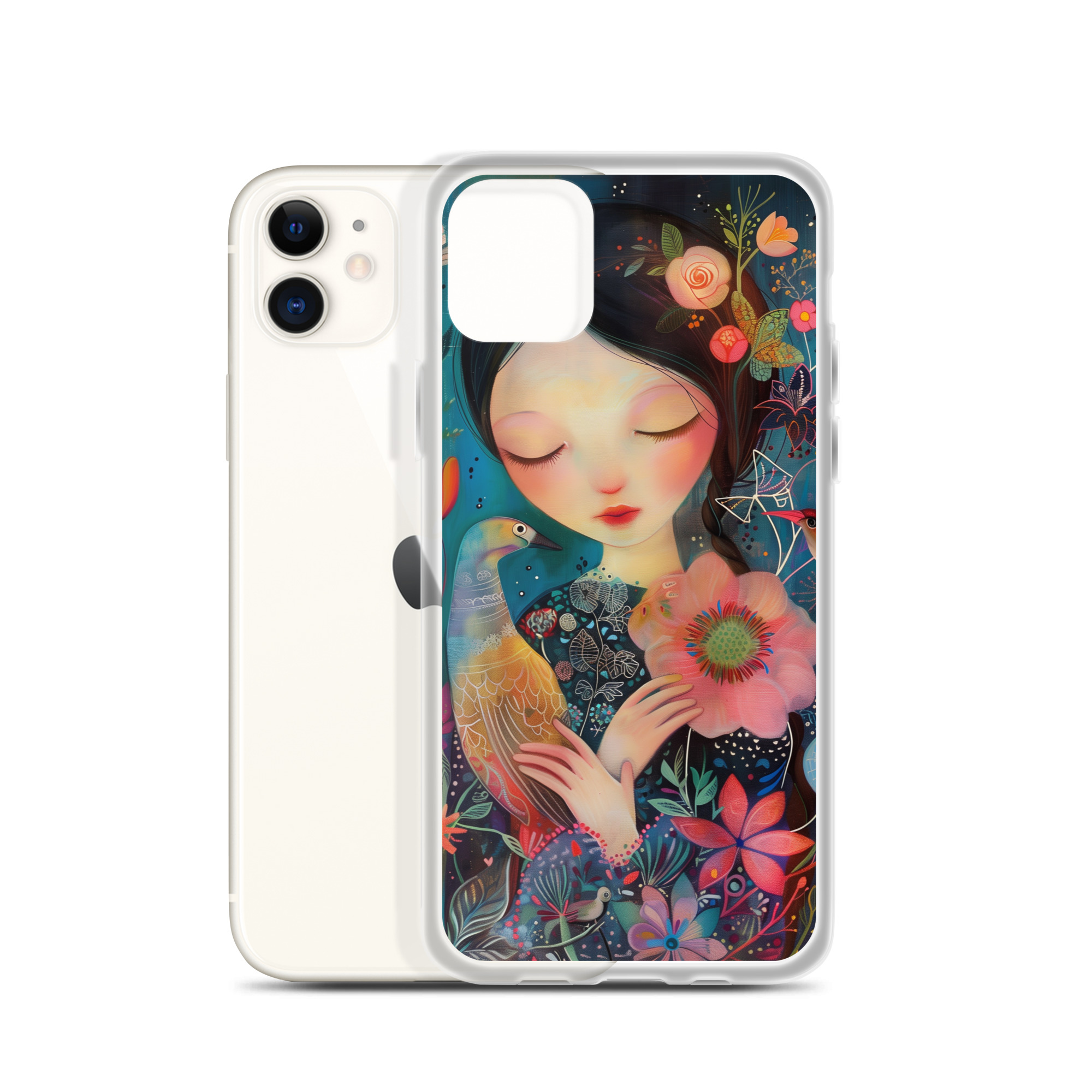 Funda Transparente Sweet Lady para iPhone®: Protección Colorida y Estilo Floral - Imagen 15