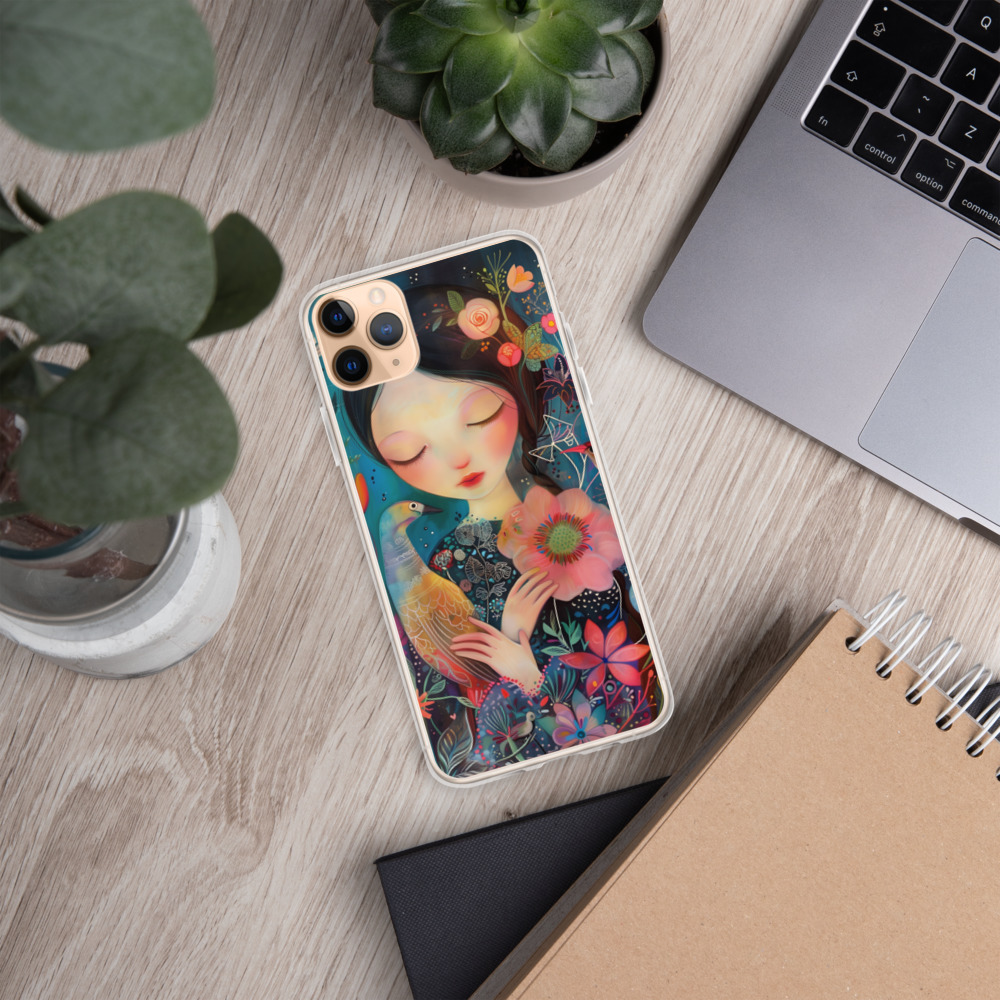 Funda Transparente Sweet Lady para iPhone®: Protección Colorida y Estilo Floral - Imagen 8