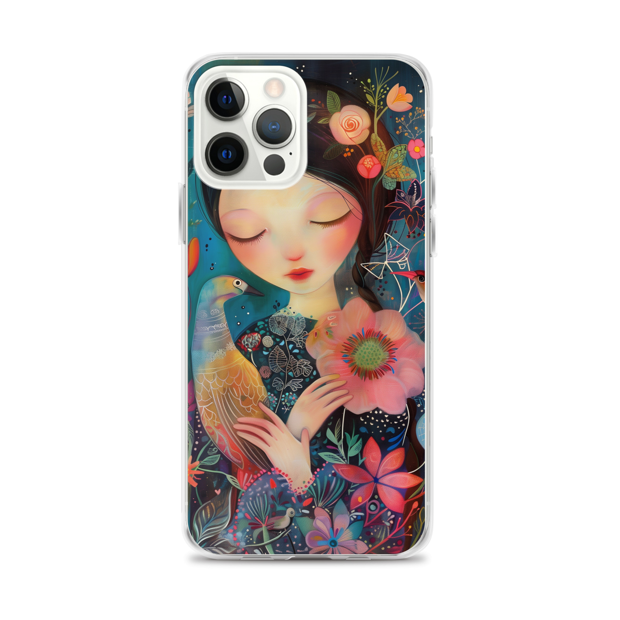 Funda Transparente Sweet Lady para iPhone®: Protección Colorida y Estilo Floral - Imagen 18