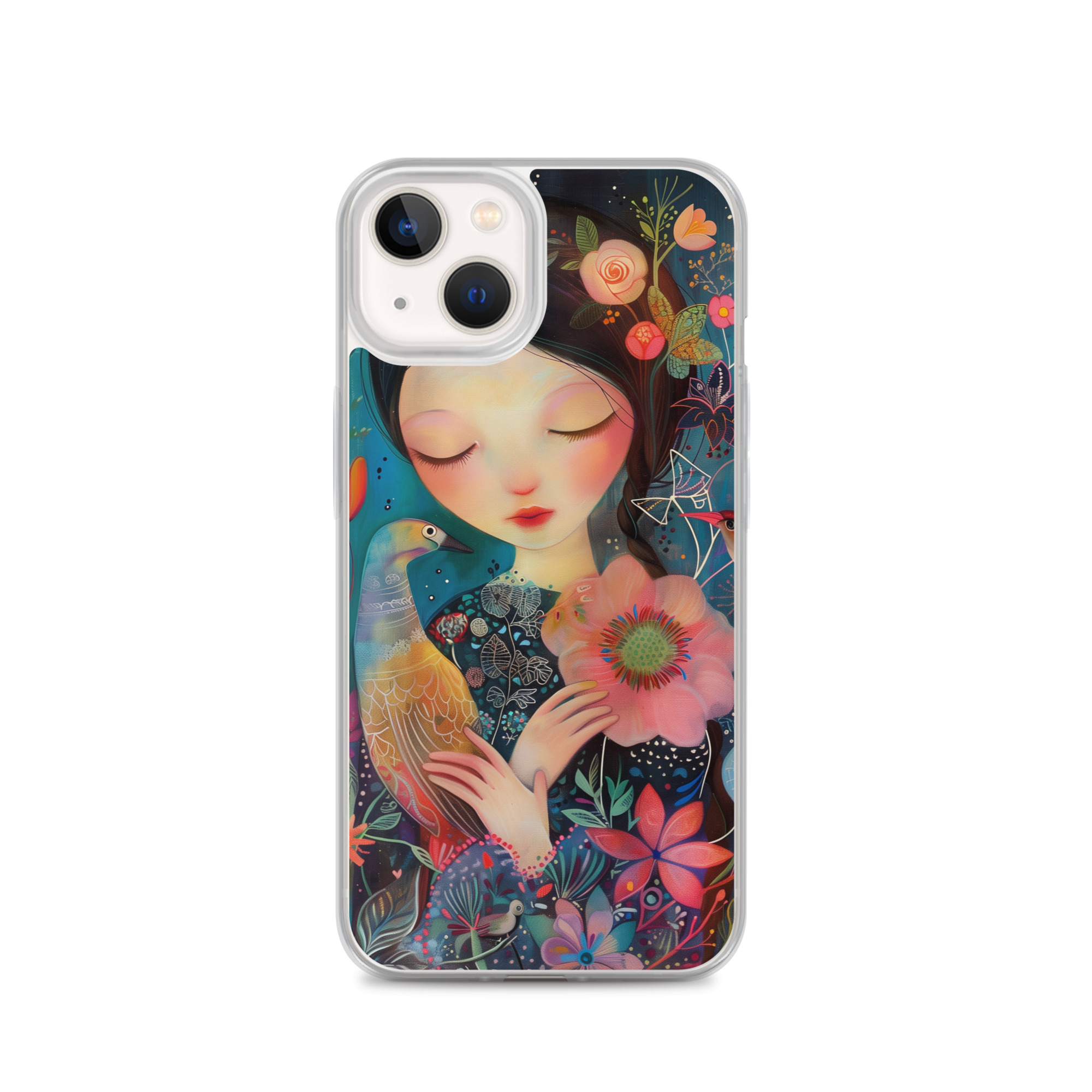 Funda Transparente Sweet Lady para iPhone®: Protección Colorida y Estilo Floral - Imagen 30
