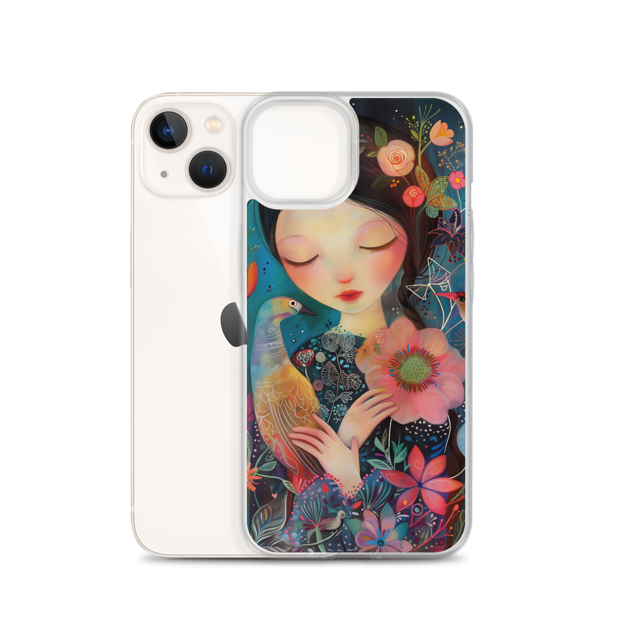 Funda Transparente Sweet Lady para iPhone®: Protección Colorida y Estilo Floral - Imagen 31