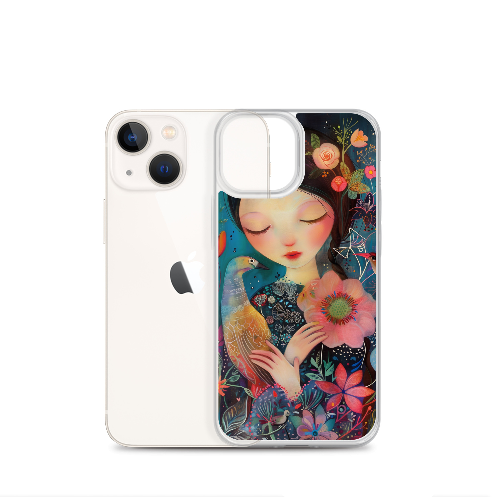 Funda Transparente Sweet Lady para iPhone®: Protección Colorida y Estilo Floral - Imagen 24