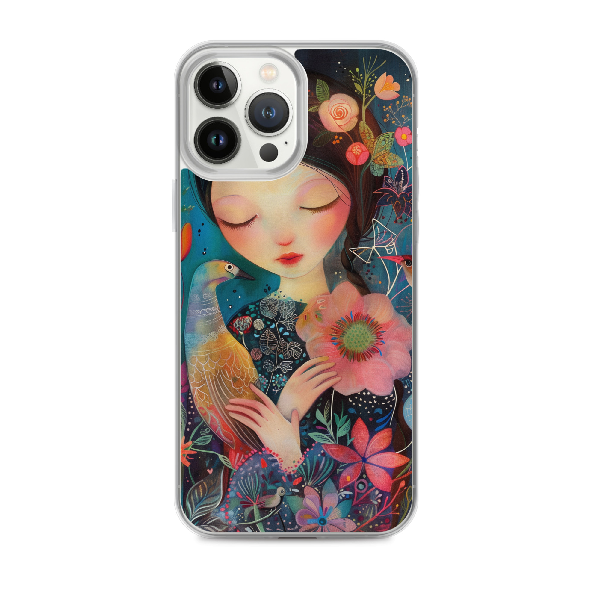 Funda Transparente Sweet Lady para iPhone®: Protección Colorida y Estilo Floral - Imagen 26