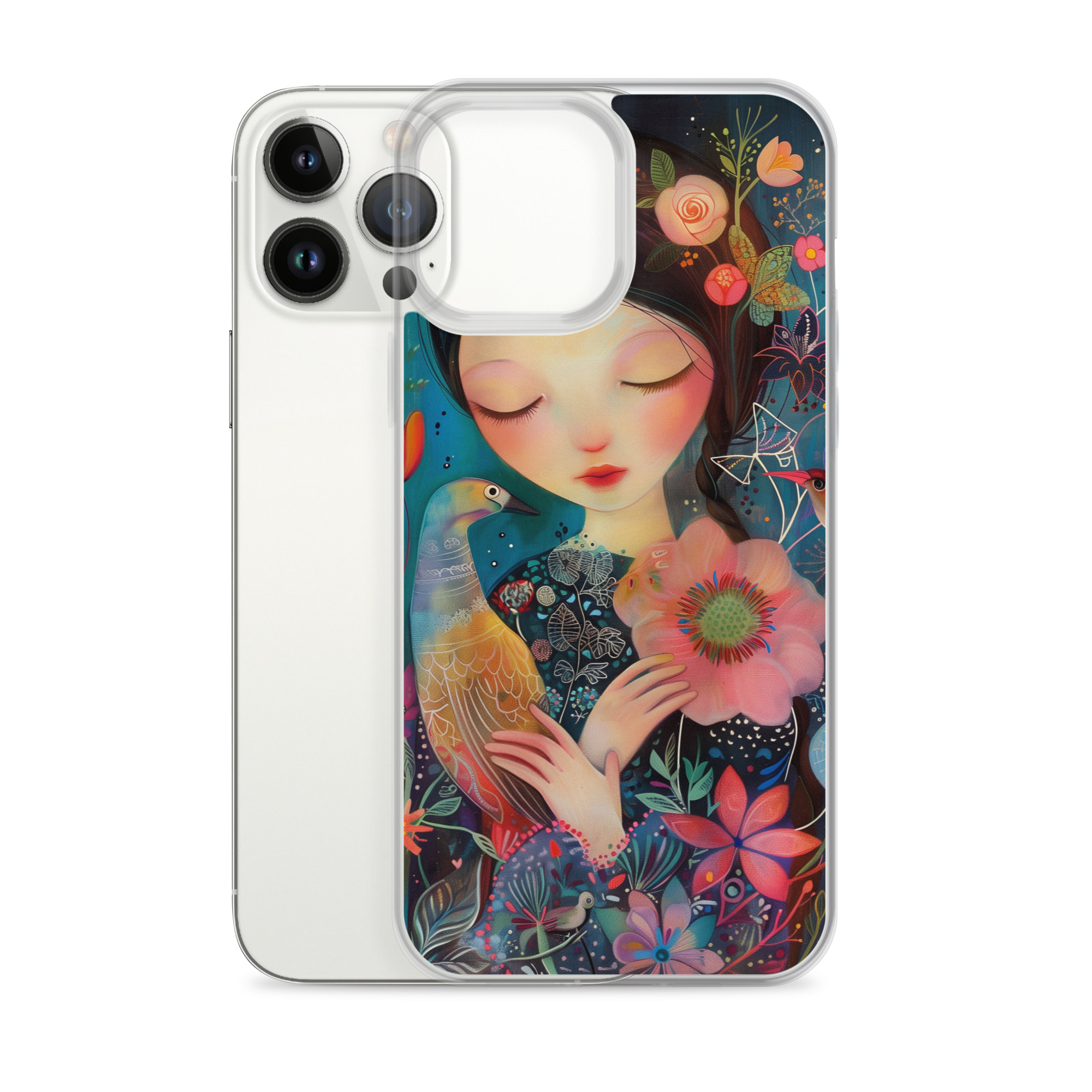 Funda Transparente Sweet Lady para iPhone®: Protección Colorida y Estilo Floral - Imagen 27