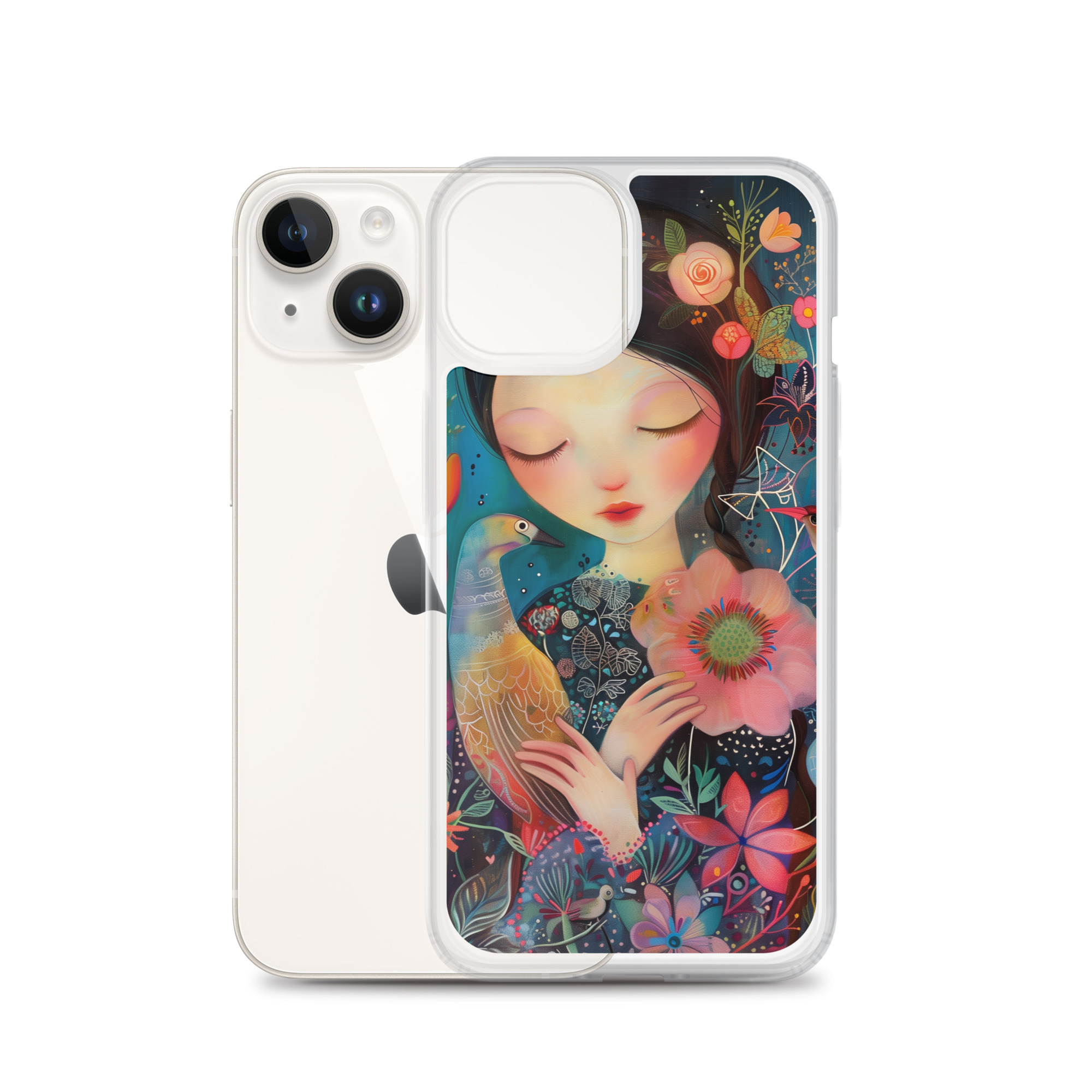 Funda Transparente Sweet Lady para iPhone®: Protección Colorida y Estilo Floral - Imagen 39