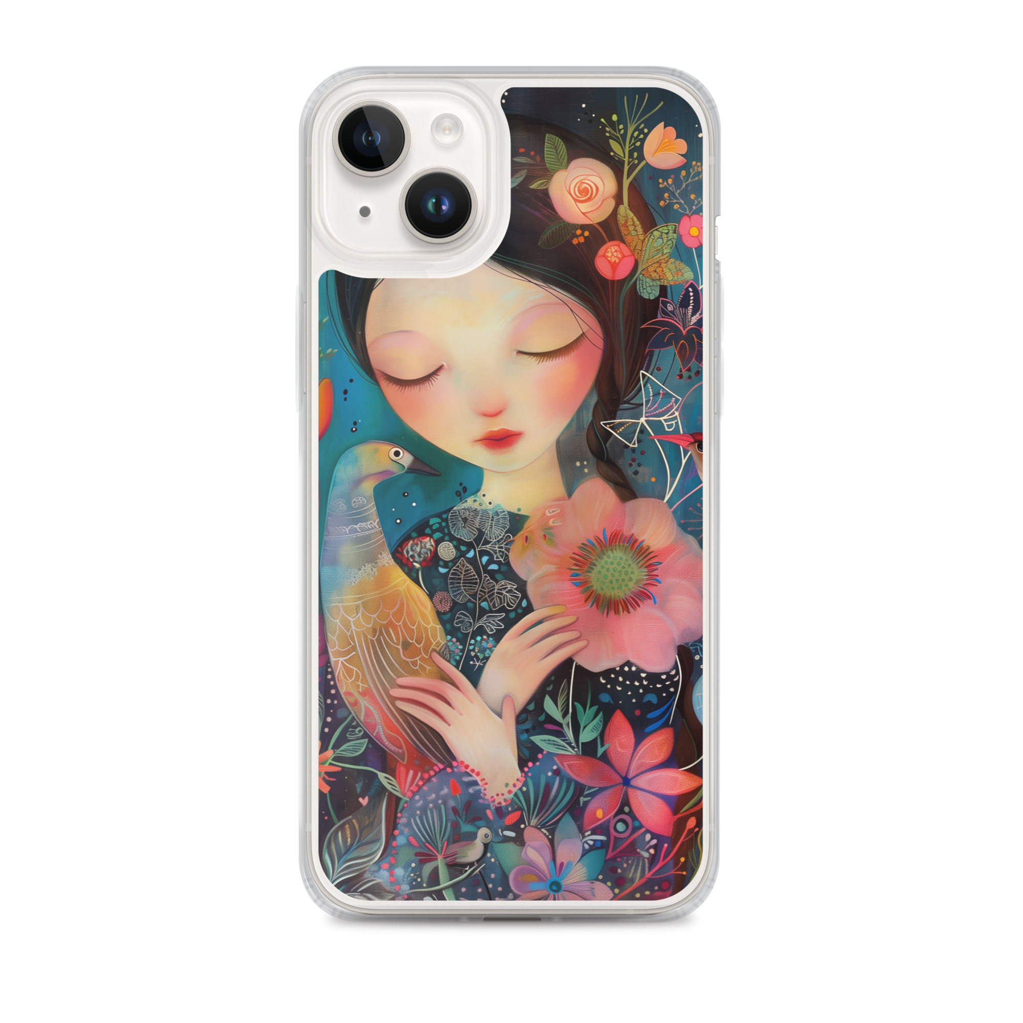 Funda Transparente Sweet Lady para iPhone®: Protección Colorida y Estilo Floral - Imagen 32