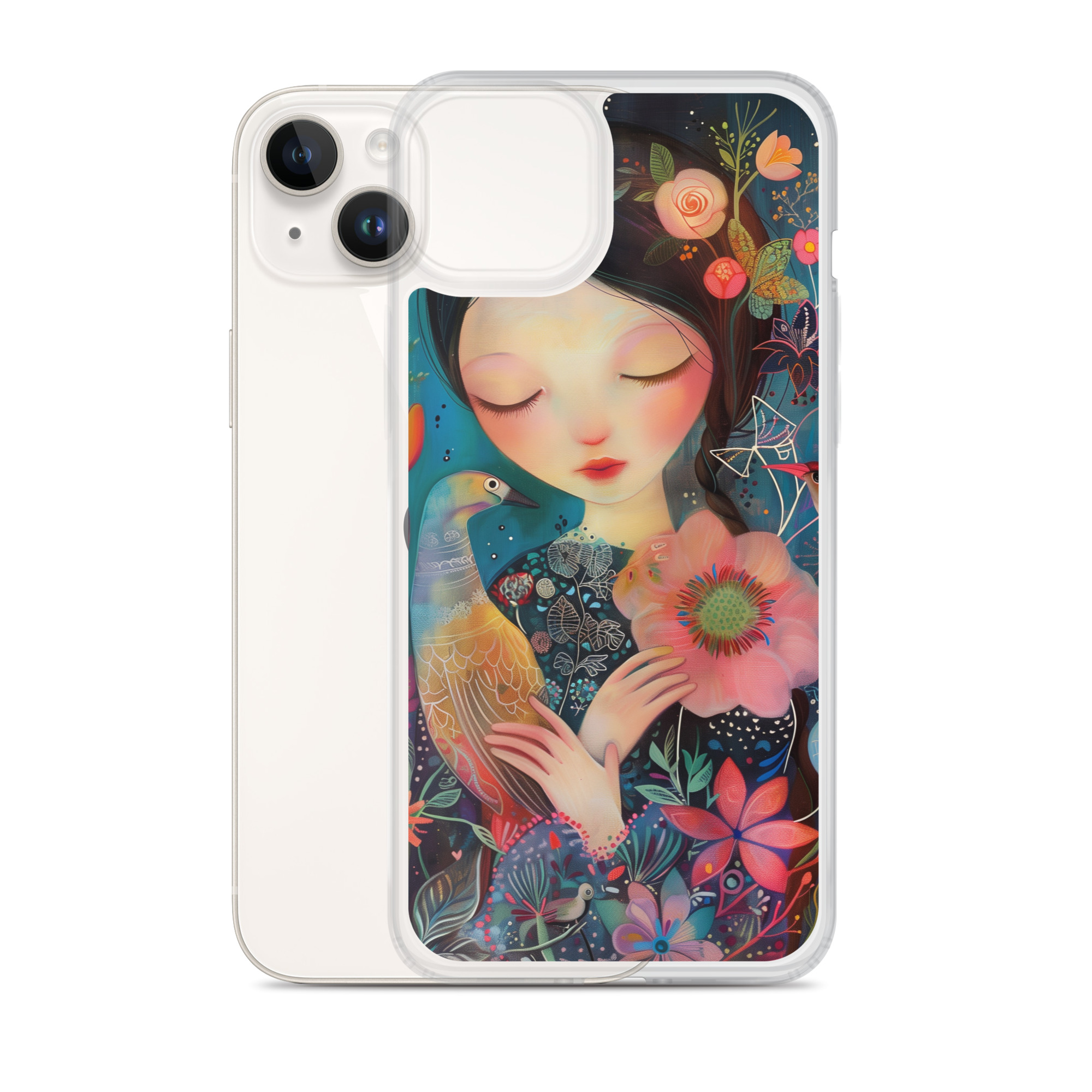 Funda Transparente Sweet Lady para iPhone®: Protección Colorida y Estilo Floral - Imagen 33