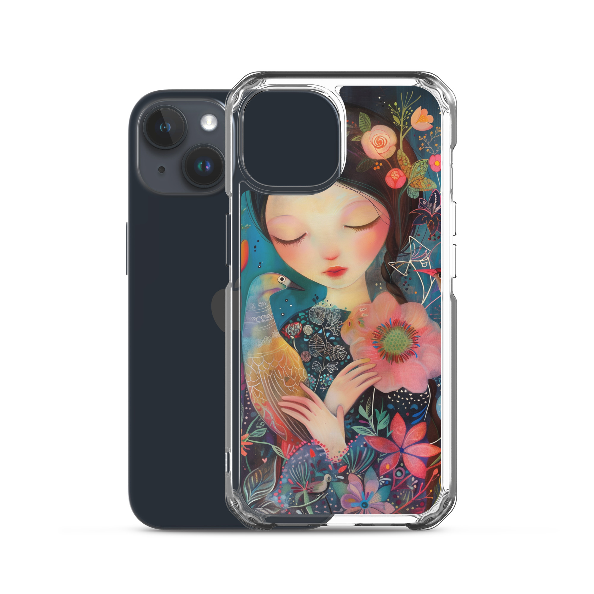 Funda Transparente Sweet Lady para iPhone®: Protección Colorida y Estilo Floral - Imagen 45