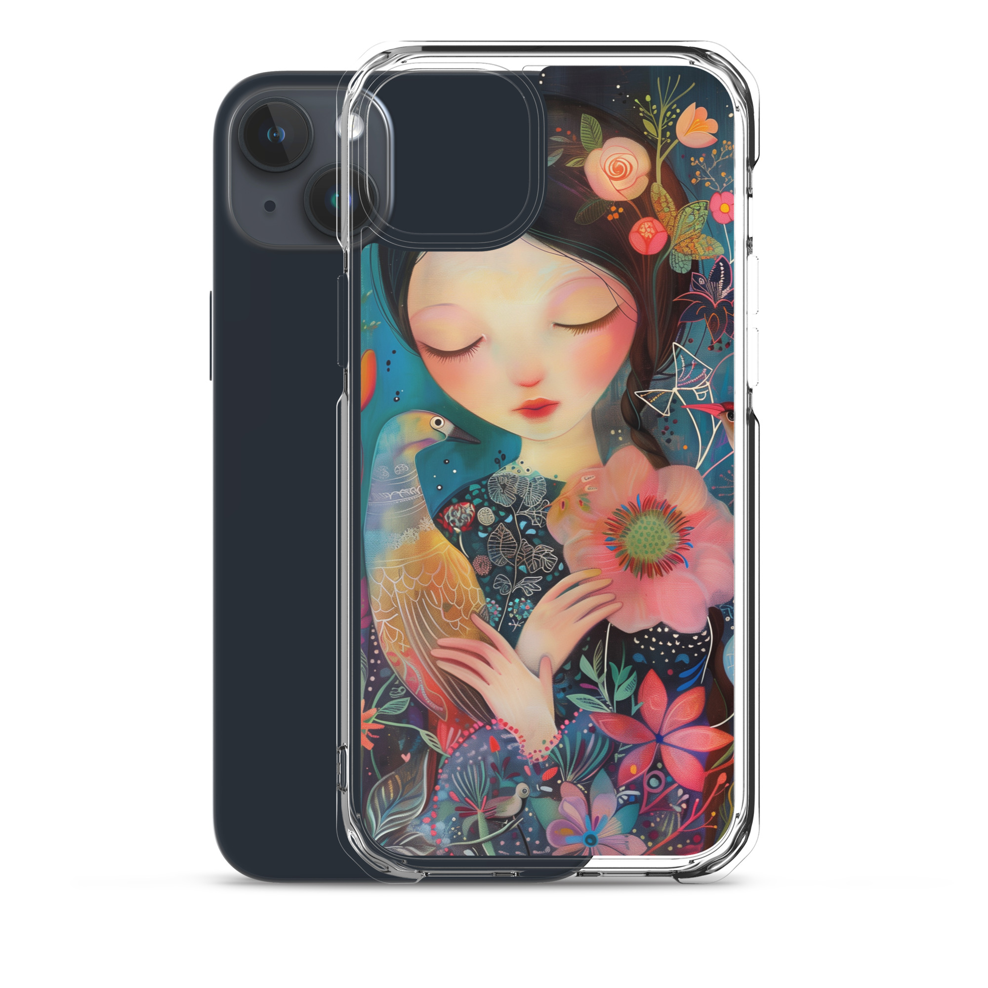 Funda Transparente Sweet Lady para iPhone®: Protección Colorida y Estilo Floral - Imagen 40