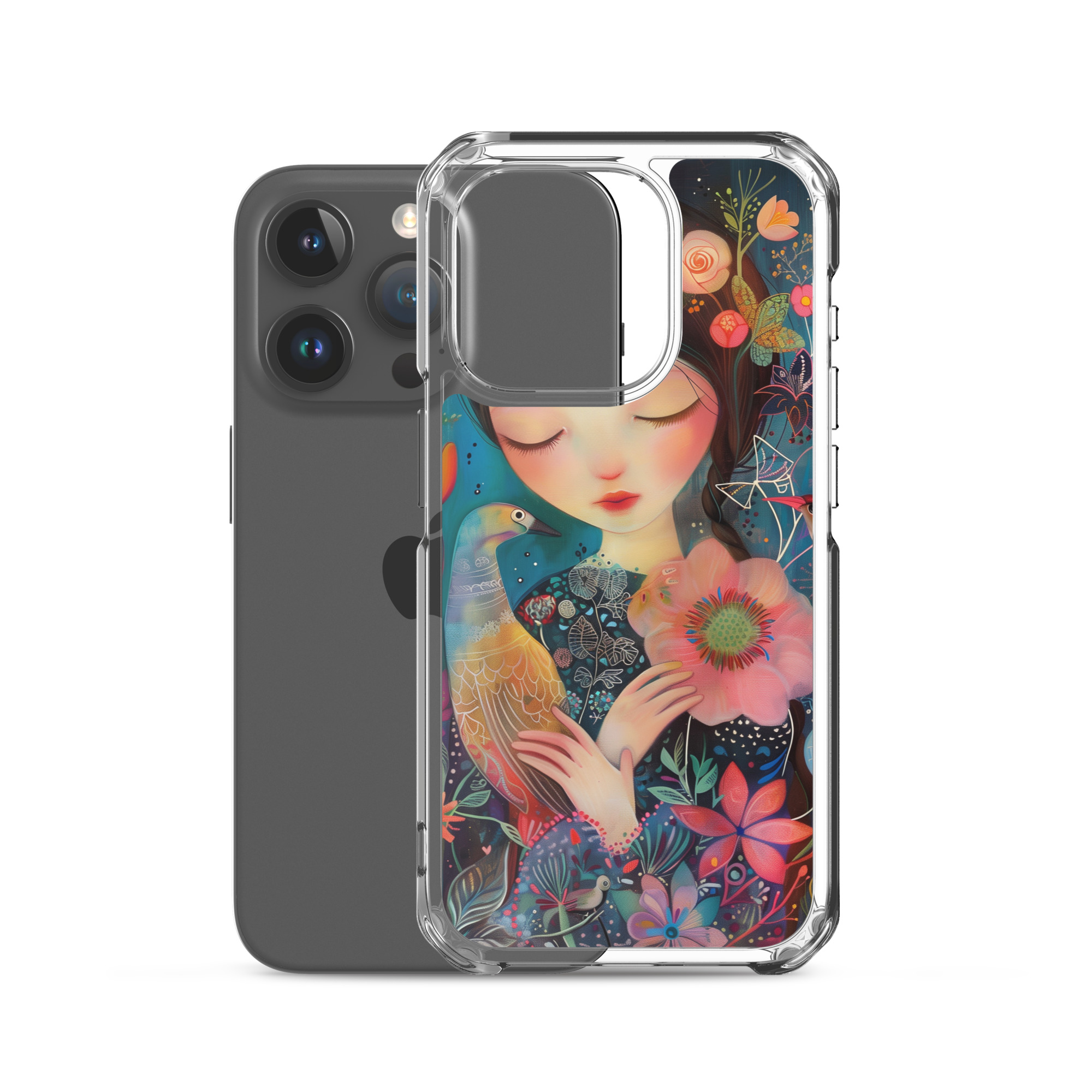 Funda Transparente Sweet Lady para iPhone®: Protección Colorida y Estilo Floral - Imagen 43