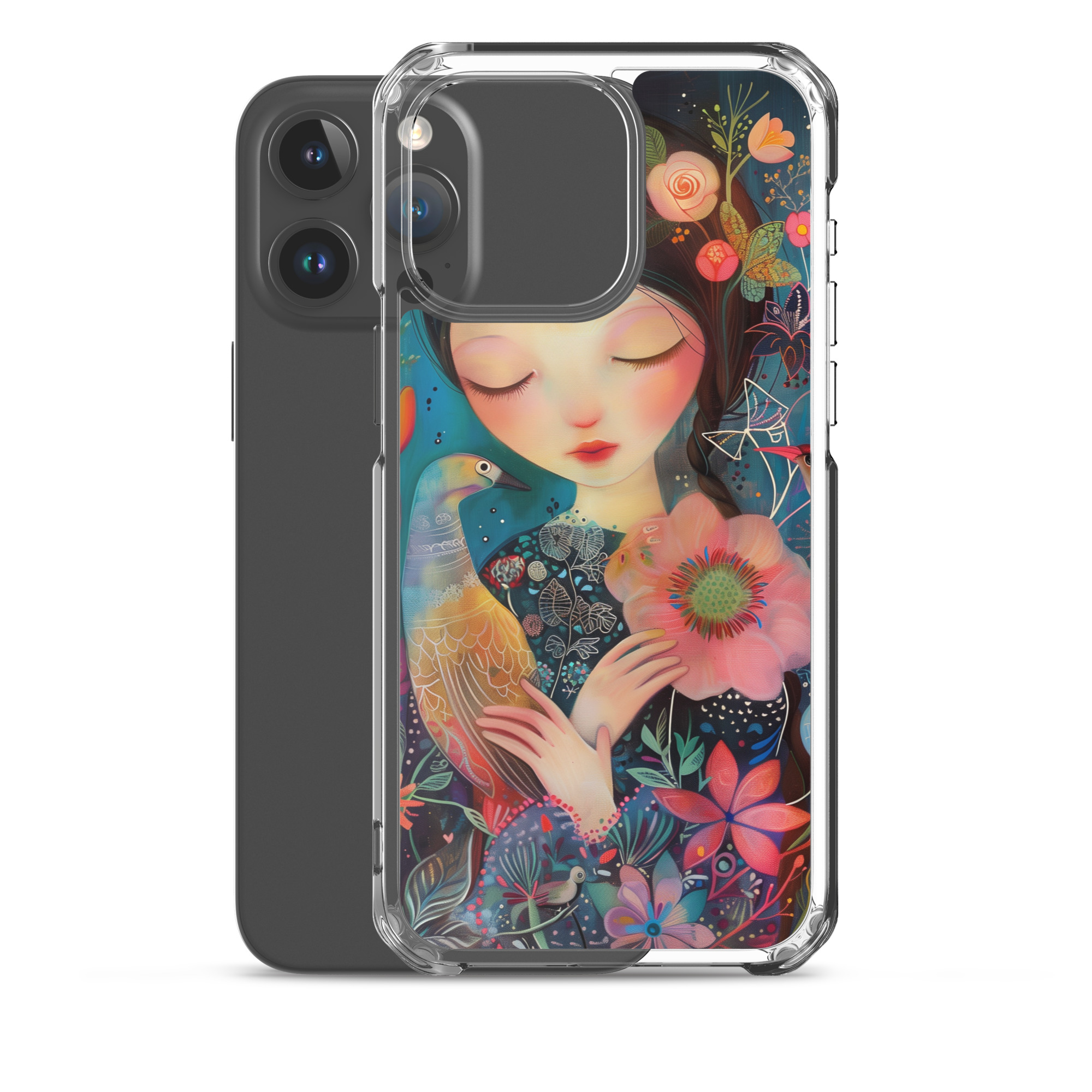 Funda Transparente Sweet Lady para iPhone®: Protección Colorida y Estilo Floral - Imagen 41
