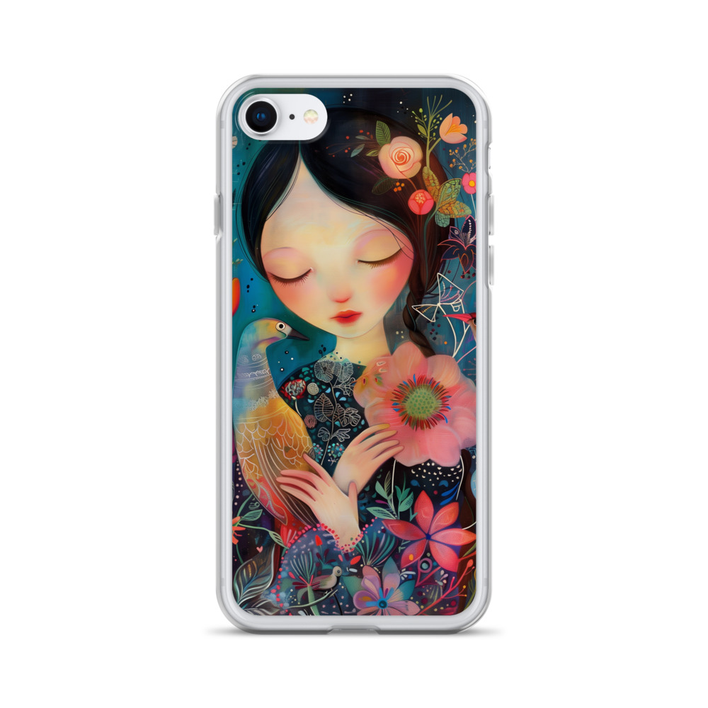 Funda Transparente Sweet Lady para iPhone®: Protección Colorida y Estilo Floral