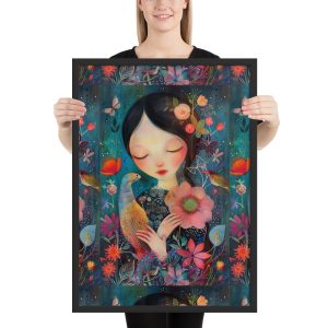 Póster enmarcado Sweet Lady: Elegancia y Color en tus Paredes