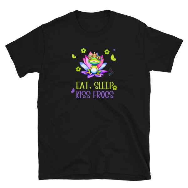 Camiseta "Eat, Sleep, Kiss Frogs". Colección Raíces y simpáticas ranas - Imagen 3