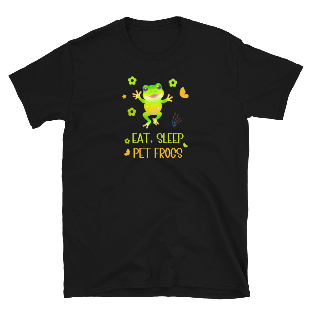 Camiseta "Eat, sleep, pet frogs". Colección Raíces y simpáticas ranas - Imagen 2