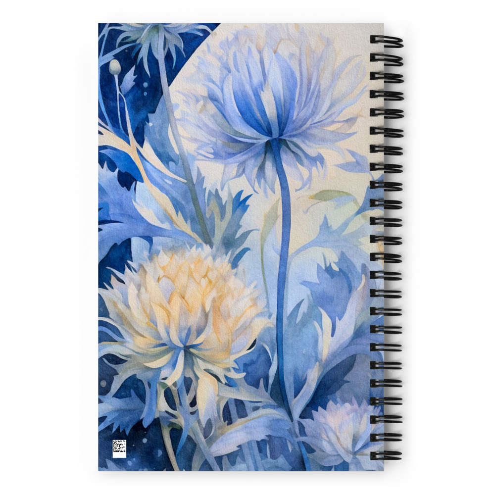 Cuaderno en Espiral con Bonito Diseño de Gran Luna sobre la Noche Azul - Imagen 3