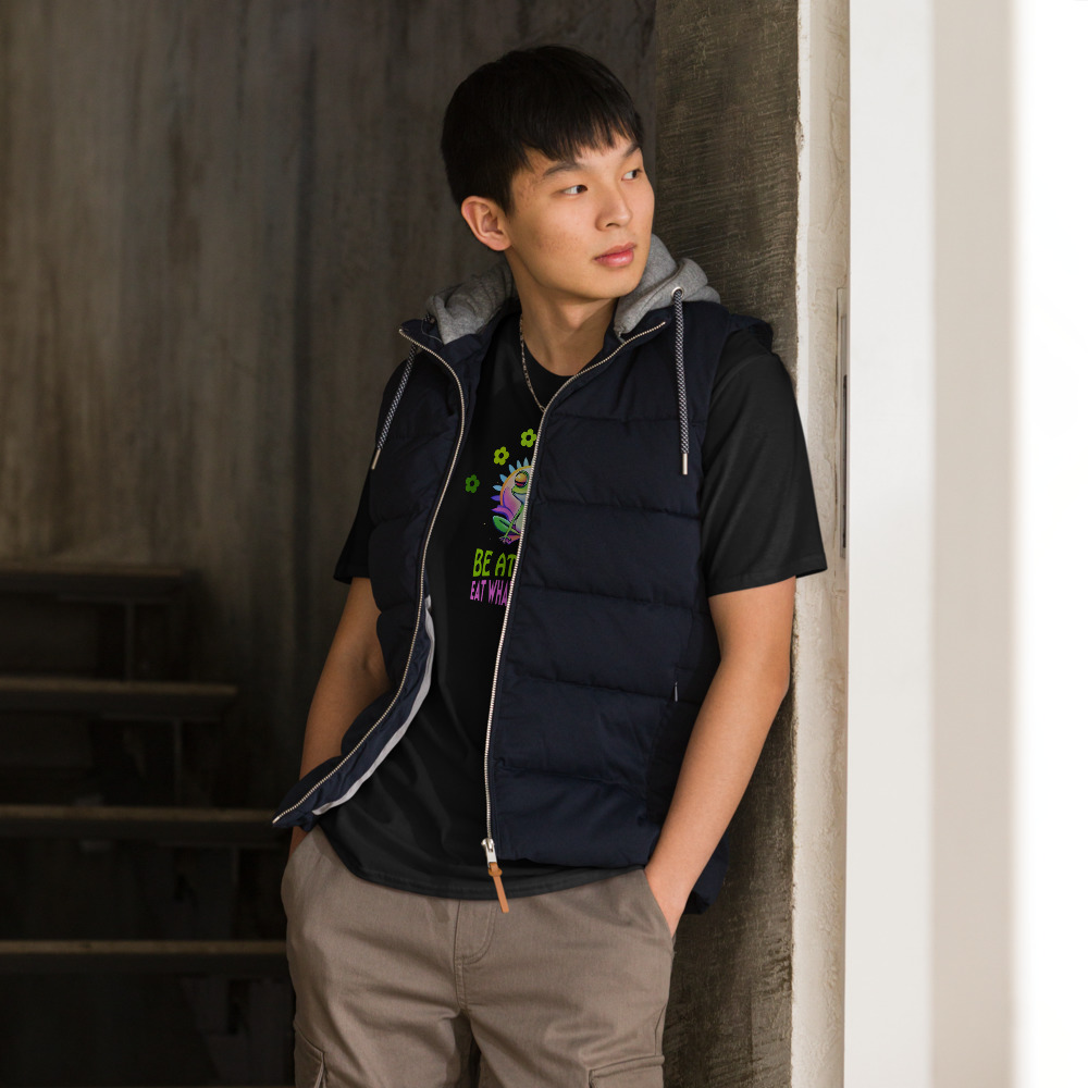 Camiseta "Be at peace, eat what bugs you". Colección Raíces y simpáticas ranas - Imagen 5