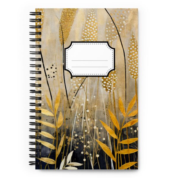 Cuaderno en Espiral con Bonito Diseño de Hierbas Doradas - Imagen 2