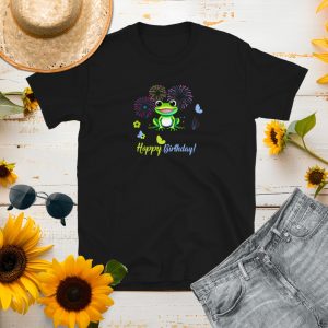 Camiseta "Hoppy birthday!". Colección Raíces y simpáticas ranas