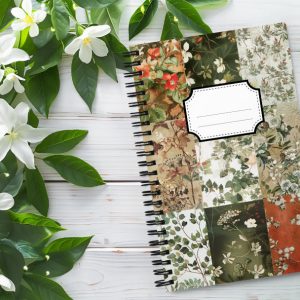 Cuaderno en Espiral con Bonito Diseño de Retales con patrones Florales estilo "Vintage"