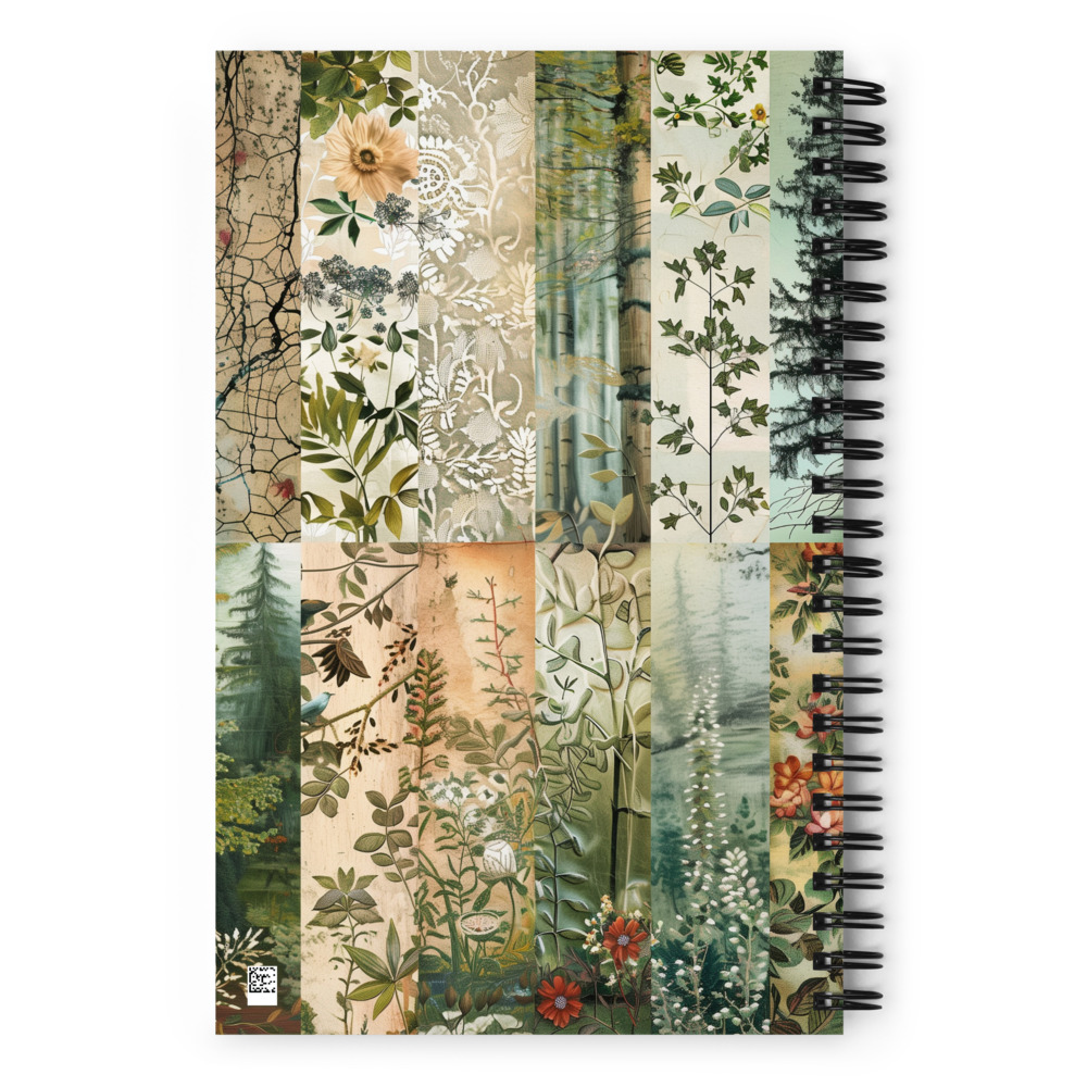 Cuaderno en Espiral con Bonito Diseño de Retales con patrones Florales estilo "Vintage" - Imagen 3