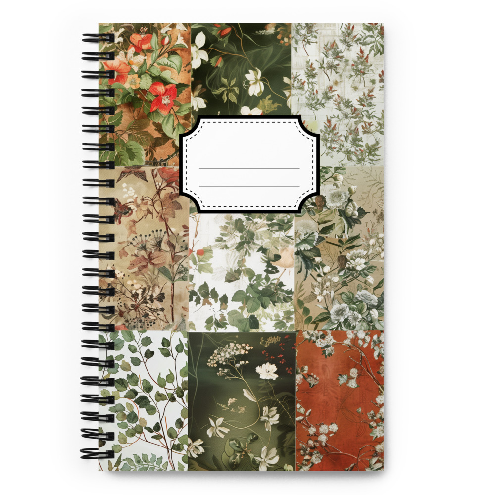 Cuaderno en Espiral con Bonito Diseño de Retales con patrones Florales estilo "Vintage" - Imagen 2