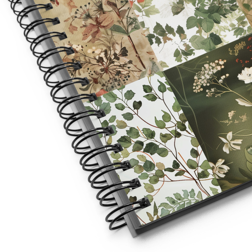 Cuaderno en Espiral con Bonito Diseño de Retales con patrones Florales estilo "Vintage" - Imagen 5
