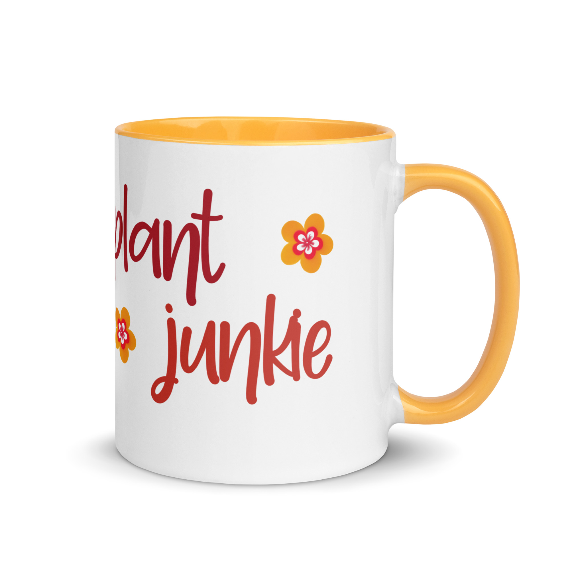 Taza Flor Naranja "Plant Junkie" para amantes de las flores y la alegría - Imagen 2