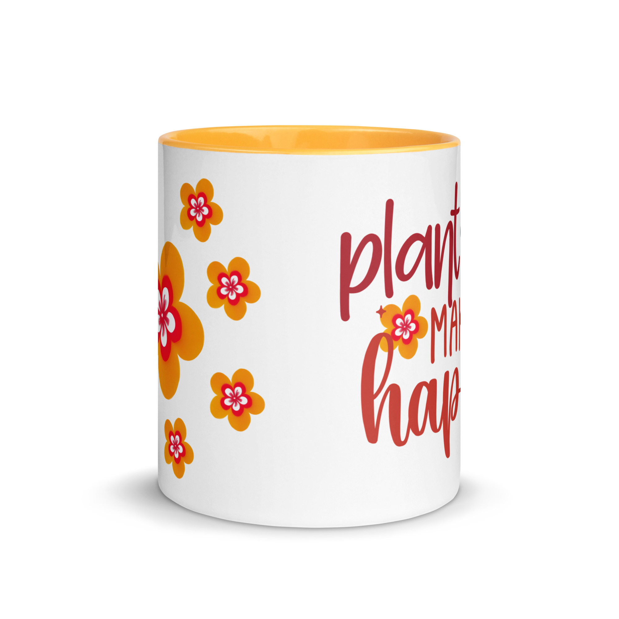 Taza Flor Naranja "Plants Make Me Happy" para amantes de las flores y la alegría - Imagen 4