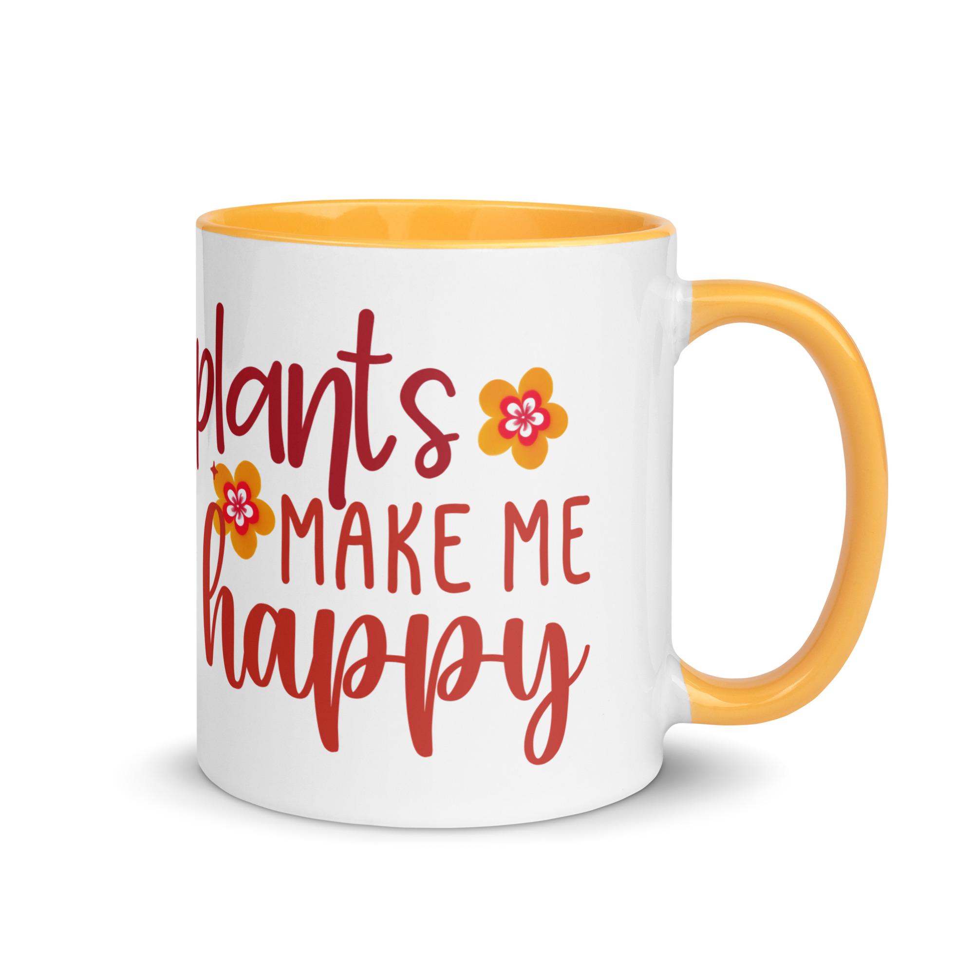 Taza Flor Naranja "Plants Make Me Happy" para amantes de las flores y la alegría - Imagen 2