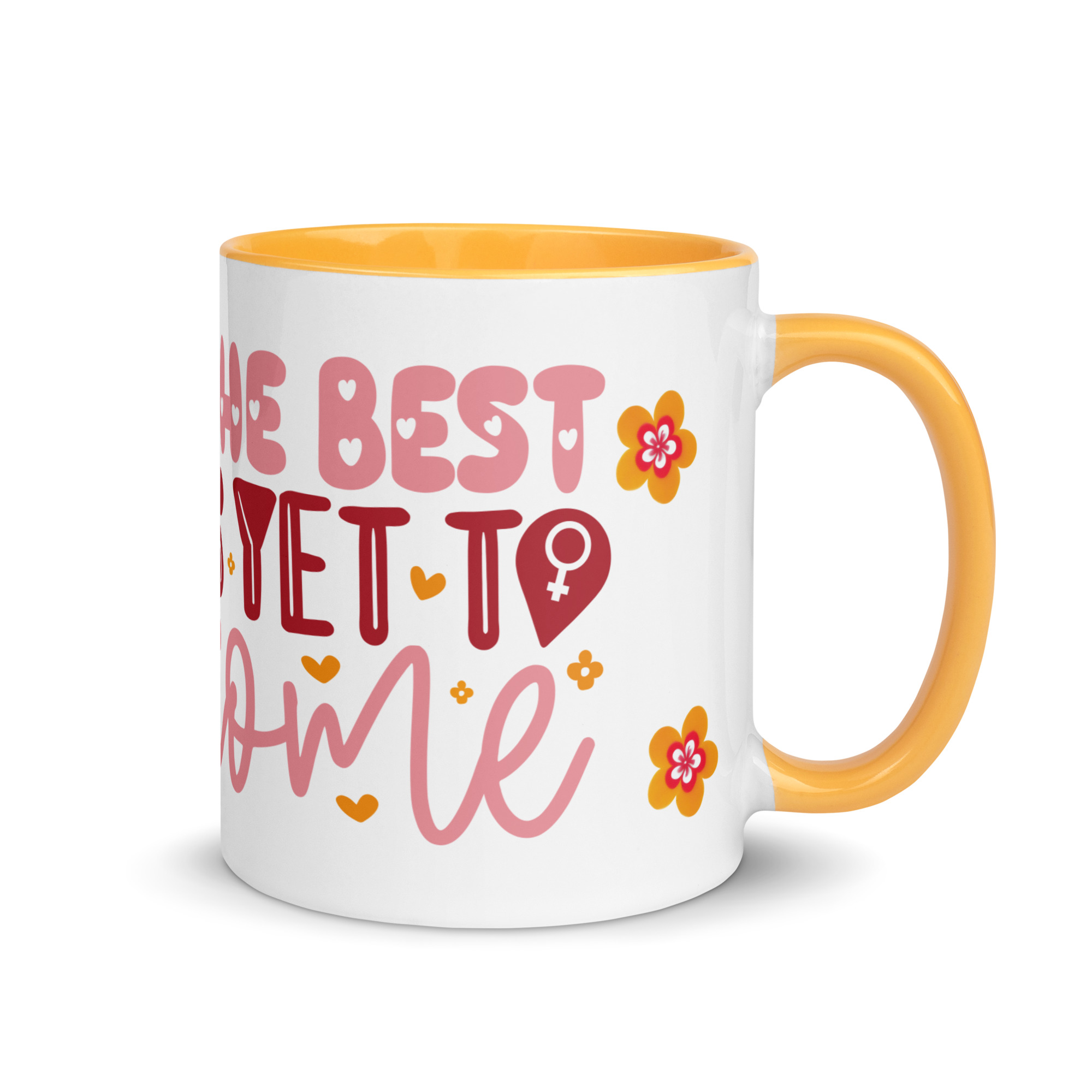 Taza Flor Naranja "The Best Is Yet To Come" para amantes de las flores y la alegría - Imagen 2