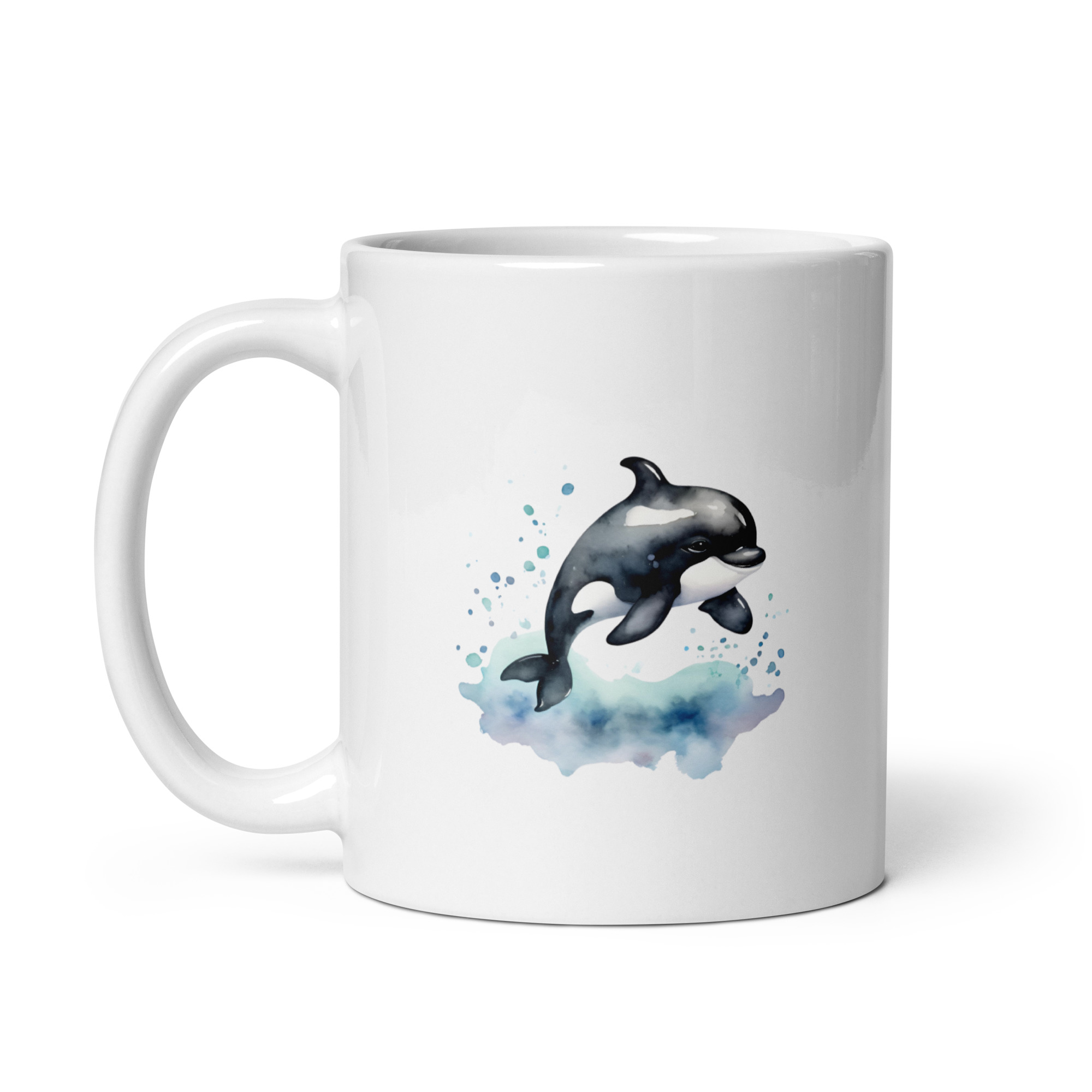 Taza Brillante con Bonita Orca Saliendo del Agua - Imagen 2