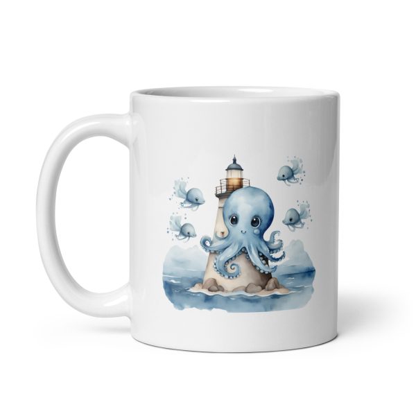 Taza Brillante con Pulpo y Faro con Peces de Fantasía - Imagen 2