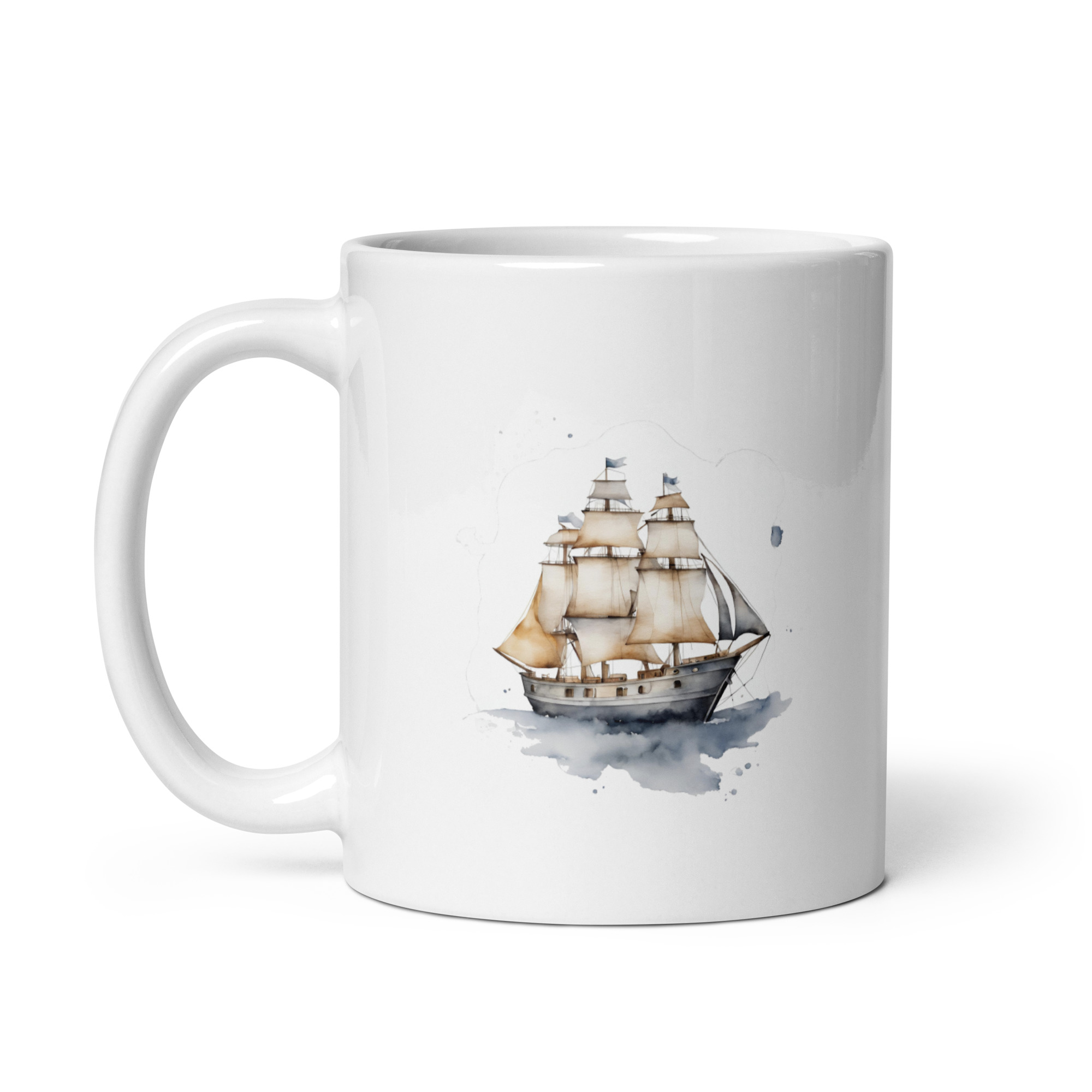 Taza Brillante con Bonito Dibujo Acuarela de Carabela - Imagen 2
