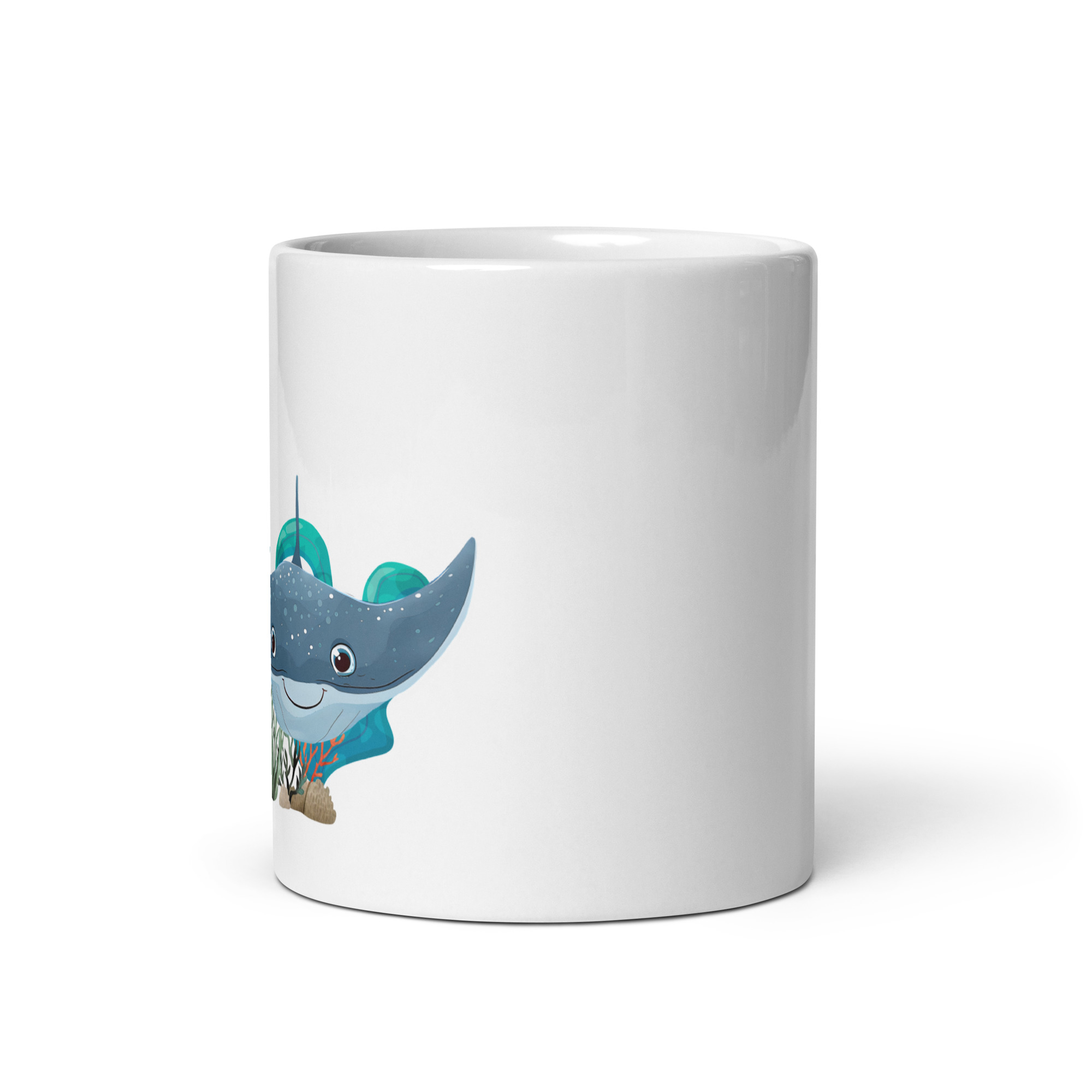 Taza Brillante con Bonita Mantarraya y Corales - Imagen 4