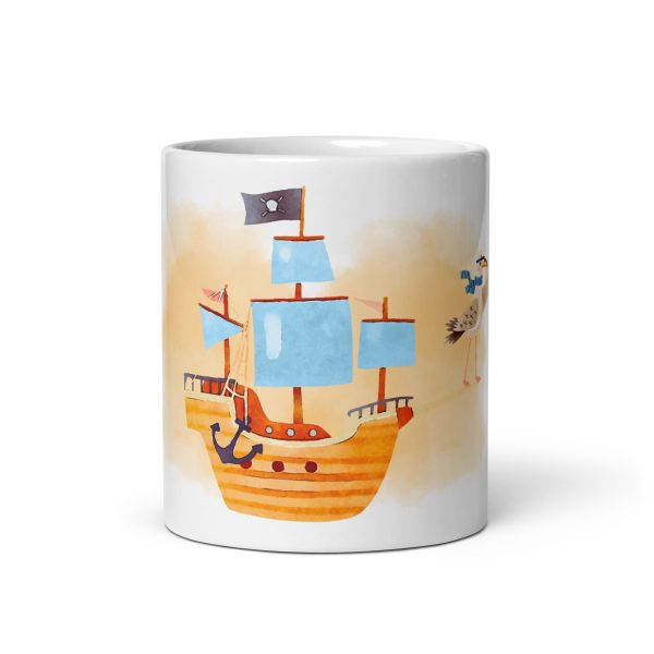 Taza Brillante con Barco Pirata y Gaviota - Imagen 3