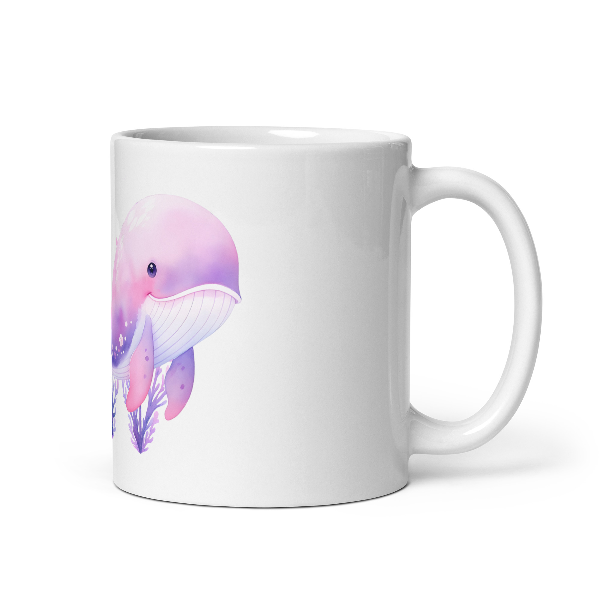 Taza Brillante con Bonita Ballena Lila y Corales - Imagen 5