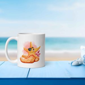 Taza Brillante con Estrella de Mar Pirata