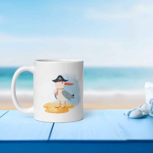 Taza Brillante con Gaviota Pirata