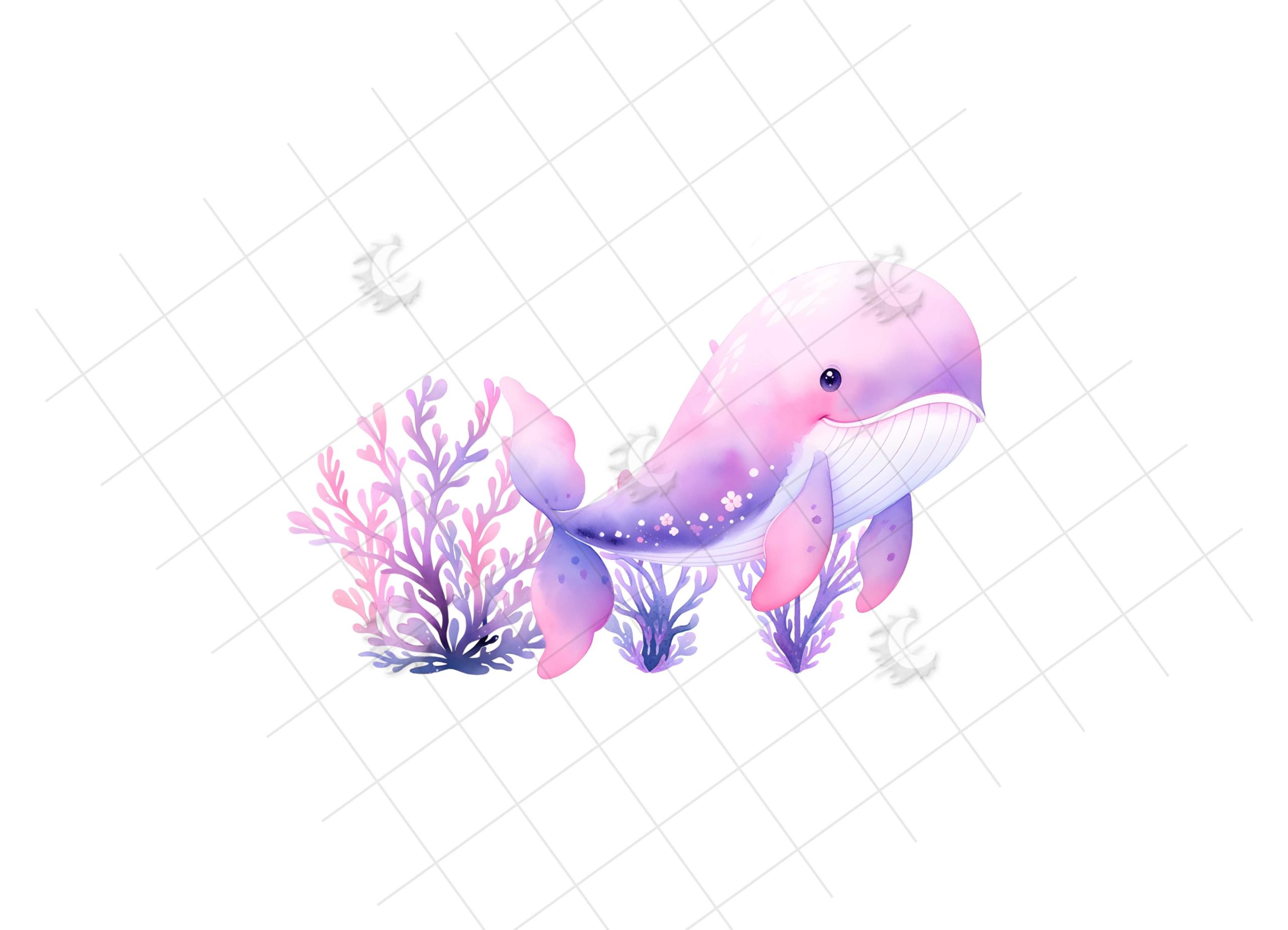 Taza Brillante con Bonita Ballena Lila y Corales - Imagen 2