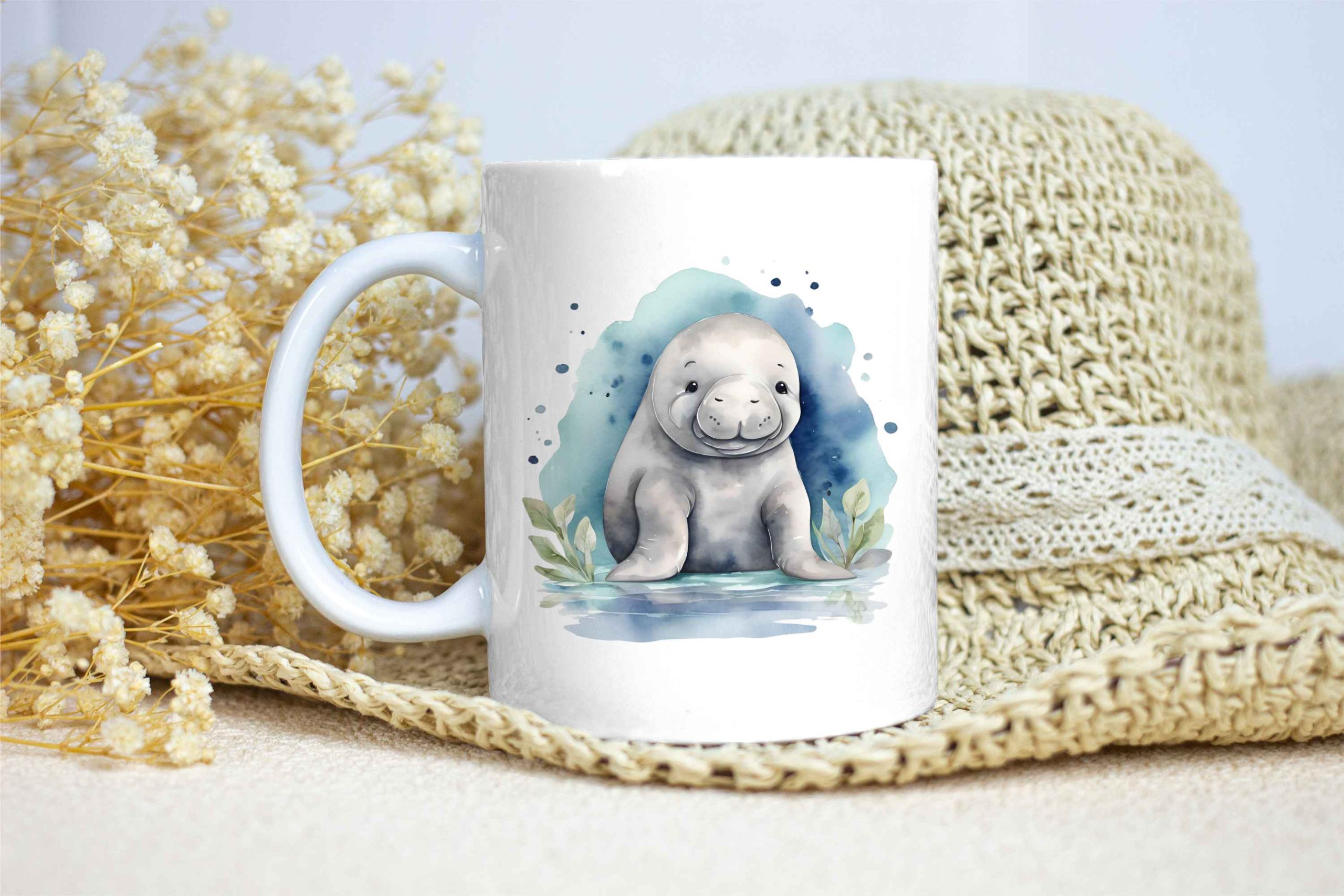 Taza Brillante con Bonito y Dulce Manatí