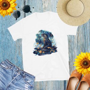 Camiseta de Ensueño con León Marino y Océano con Flores