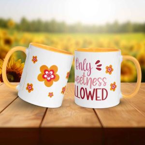 Taza Flor Naranja "Only Sweetness Allowed" para amantes de las flores y la alegría