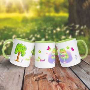 Taza "Hoppy Hour!" divertida para amantes de los árboles y las ranas