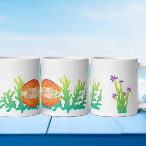 Taza Brillante con Perlita, Algas y Corales