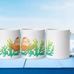 Taza Brillante con Perlita y Corales