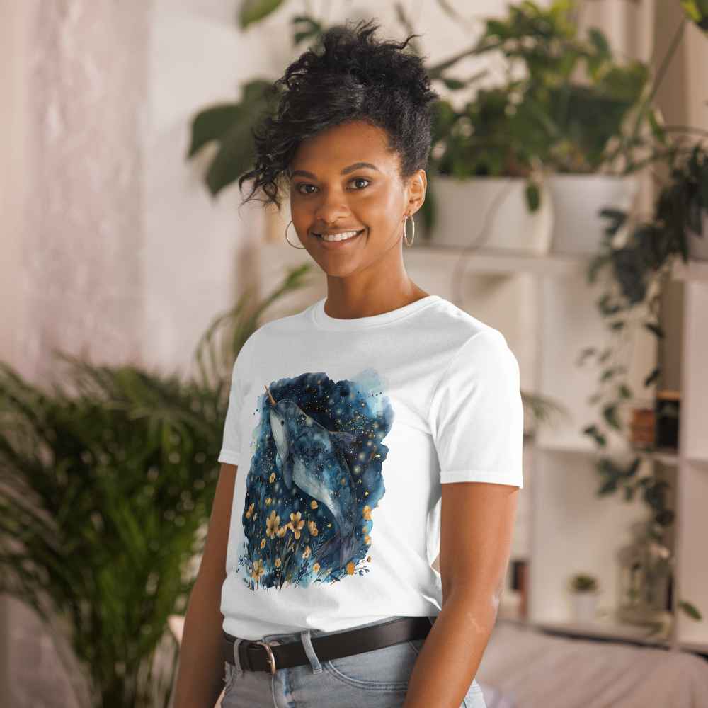 Camiseta de Ensueño con Pez Espada y Océano con Flores - Imagen 2