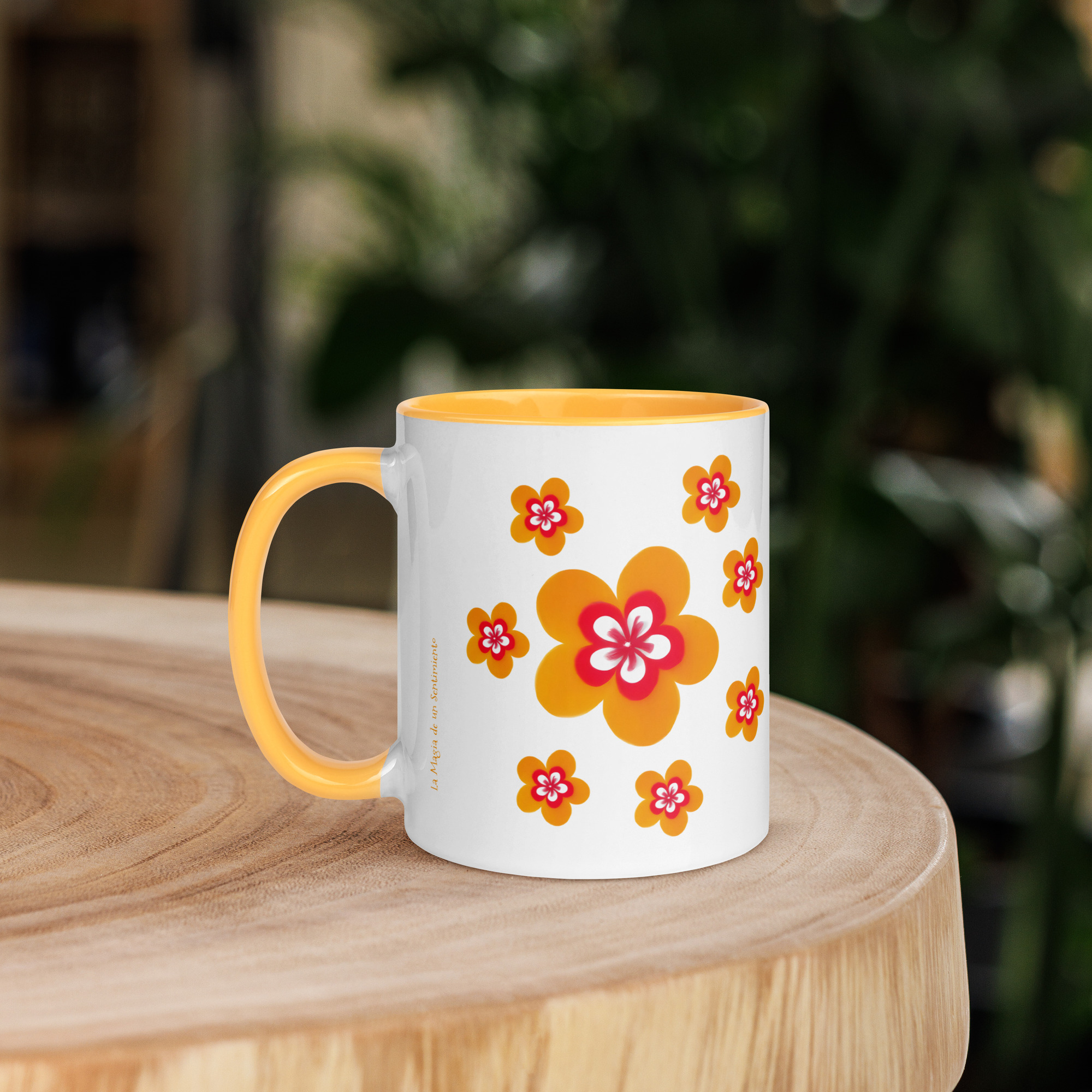 Taza Flor Naranja "Easily distracted by flowers" para amantes de las flores y la alegría - Imagen 2
