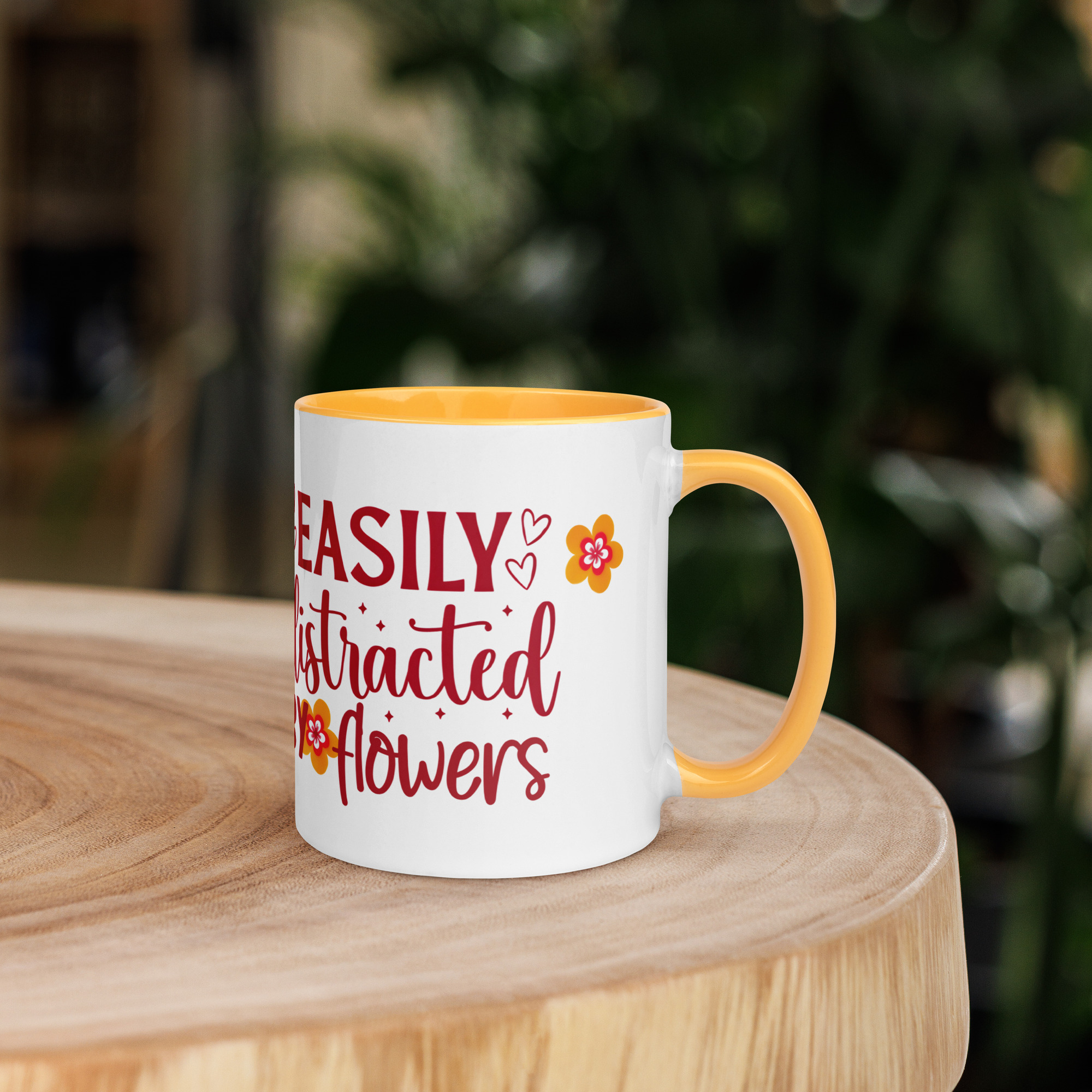 Taza Flor Naranja "Easily distracted by flowers" para amantes de las flores y la alegría - Imagen 3